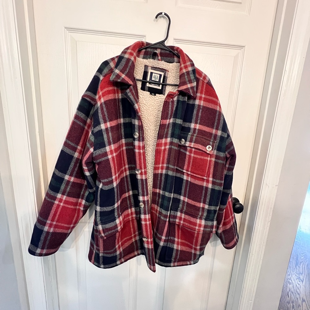 Plaid Mens Jacket with Sherpa and Wool Lining